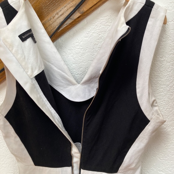 Banana republic black and white size 12 dress shift vneck - Picture 8 of 9